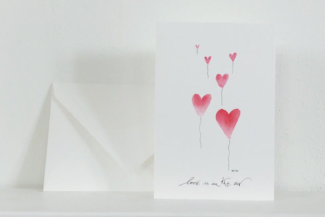 Handgeschriebene Valentinspostkarte mit Herzmotiv & Zitat online kaufen