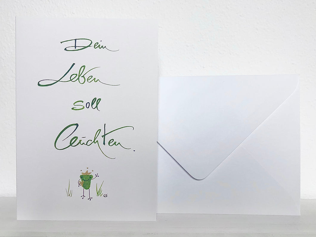 Gedruckte Postkarte - Dein Leben soll leuchten