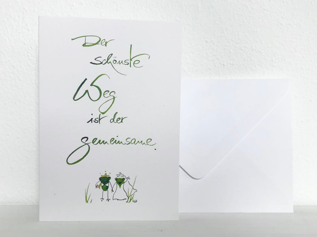 Gedruckte Postkarte - Der schönste Weg…
