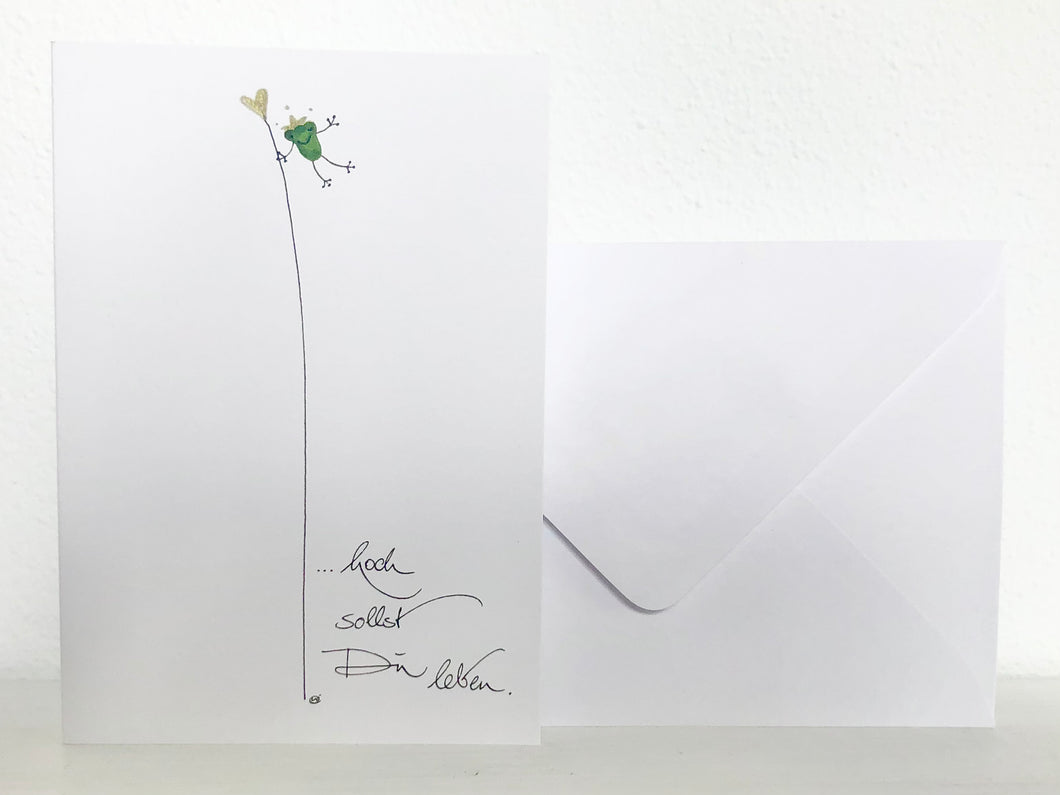 Gedruckte Postkarte - Hoch sollst du leben!
