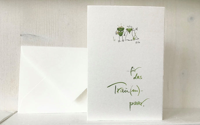 Handgeschriebene Hochzeitspostkarte für das Trau(m)paar online bestellen