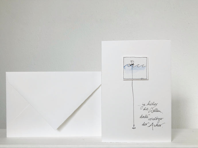 Boot-Postkarte „Je höher die Wellen...“ inklusive Kuvert online kaufen